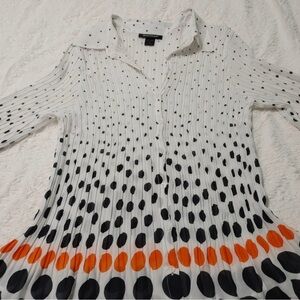 Ashley Stewart Polka Dot Button-Down Blouse